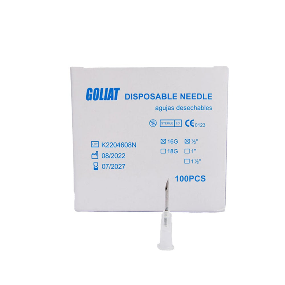 AGUJA DESECHABLE GOLIAT 16 X 1 1/2 X CAJA
