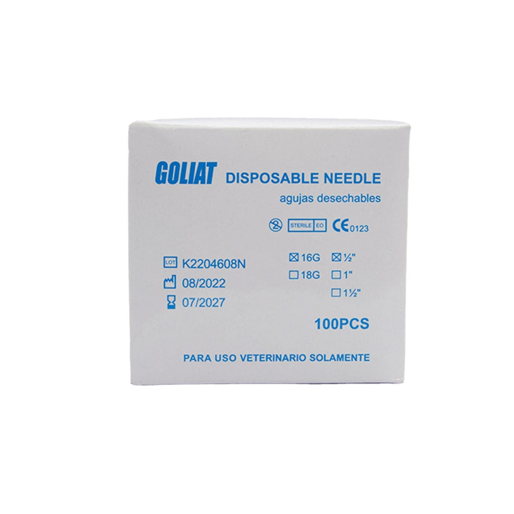 AGUJA DESECHABLE GOLIAT 16 X 1 1/2 X CAJA