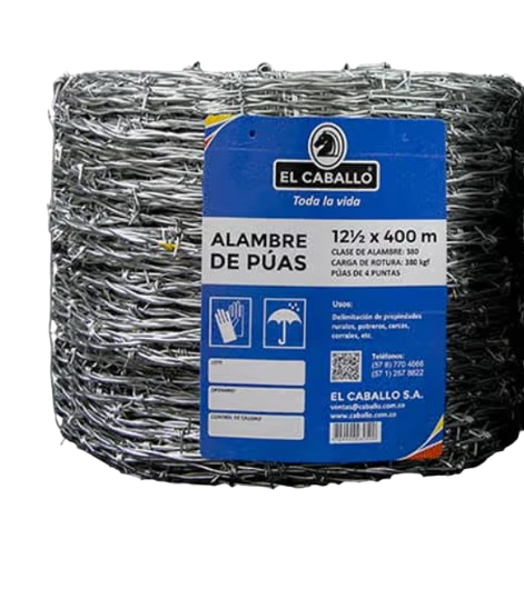 ALAMBRE DE PUAS CALIBRE 12.5X 400 MTS